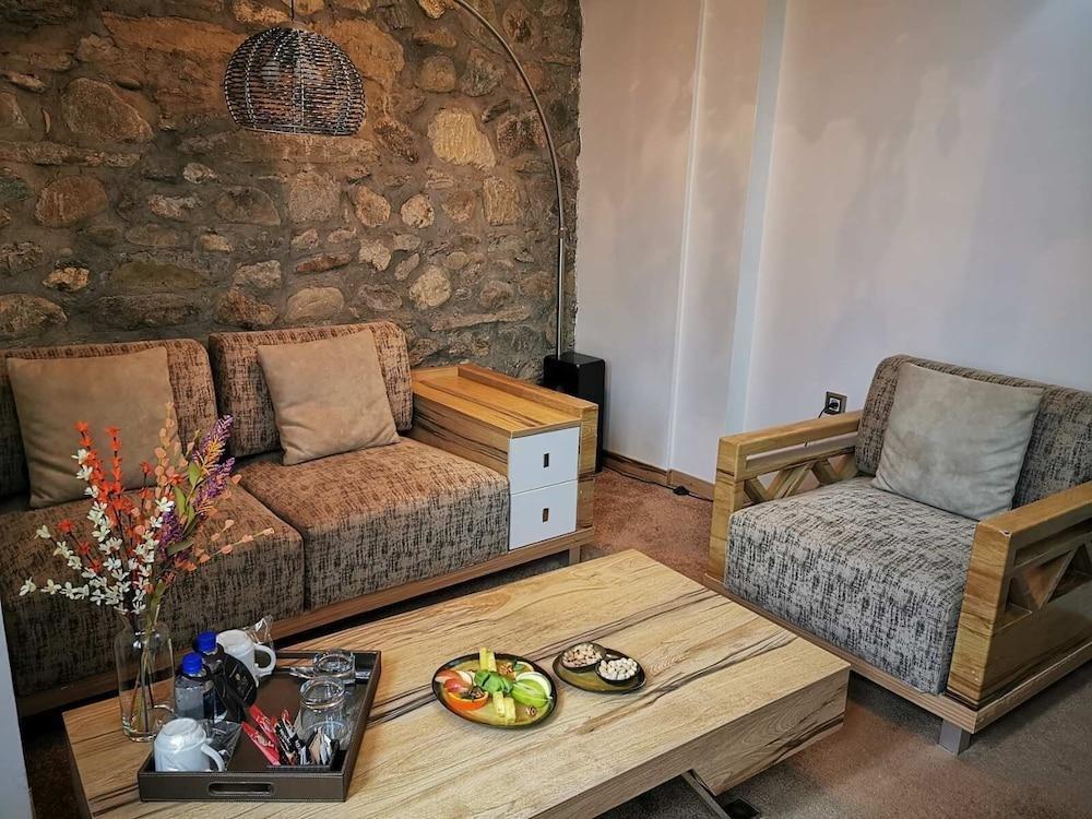 ブシ リゾート&スパ スコピエ エクステリア 写真 A living room with a sofa